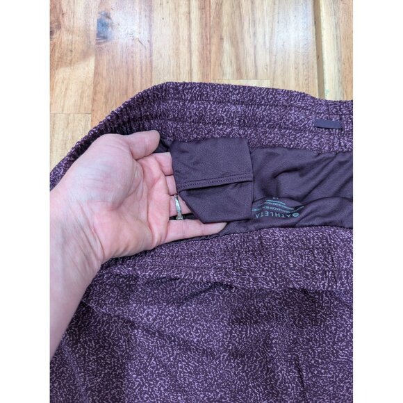 Athleta Womens Printed Mesh Racer Run Shorts Size XL 1X Purple Violet Static - Picture 5 of 5
